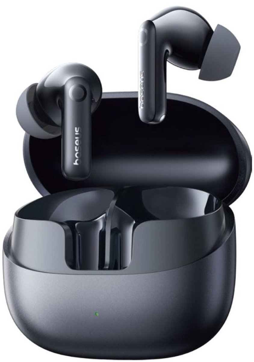 Baseus Bass BP1 Pro - True Wireless Headset - Draadloze Bluetooth 6.0 Oordopjes - Adaptive Active Noise Cancelling - Adaptieve Actieve Ruisonderdrukking - IP55 Waterproof - Touch Control - Zwart