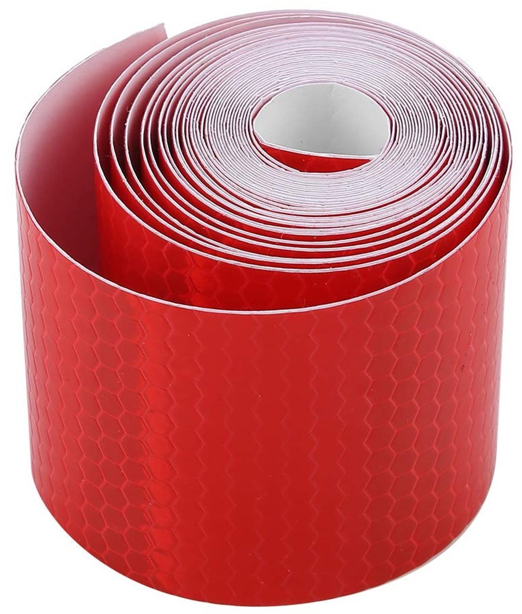 Hoogwaardige Veiligheidstape, PVC Plakband, Waarschuwingsstickers, Reflecterende Markerband voor Fietsen, Trailers en Voertuigen, Sterk en Duurzaam, 2 Rollen (Rood)