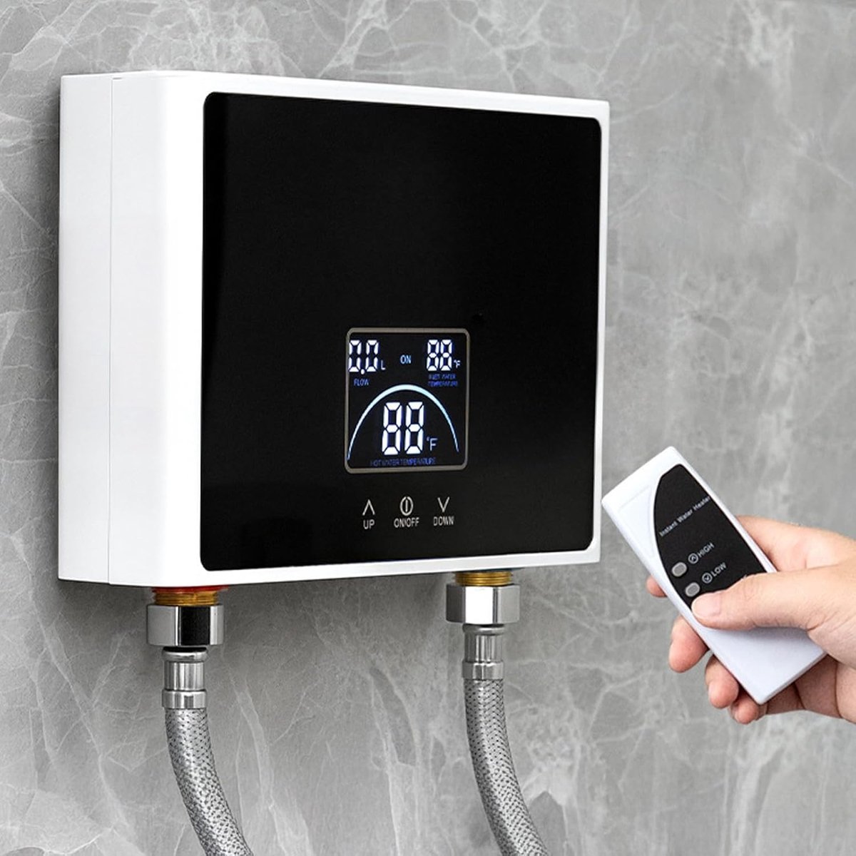 Doorstroomboiler - Instant boiler - Direct warm water - Intelligente energie-efficiëntie - 5500 W - Wit