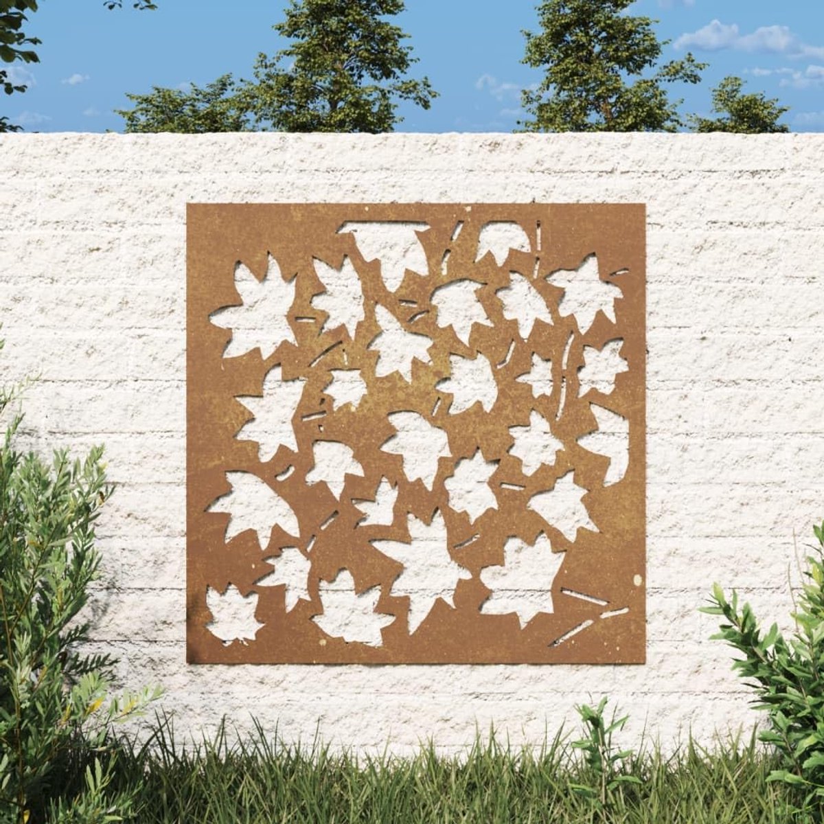 Tuinhek Decoratie - Sierhek Wanddecoratie - Tuin Aankleden - Cortenstaal Weerbestendig - 55 x 55 cm - Bruin