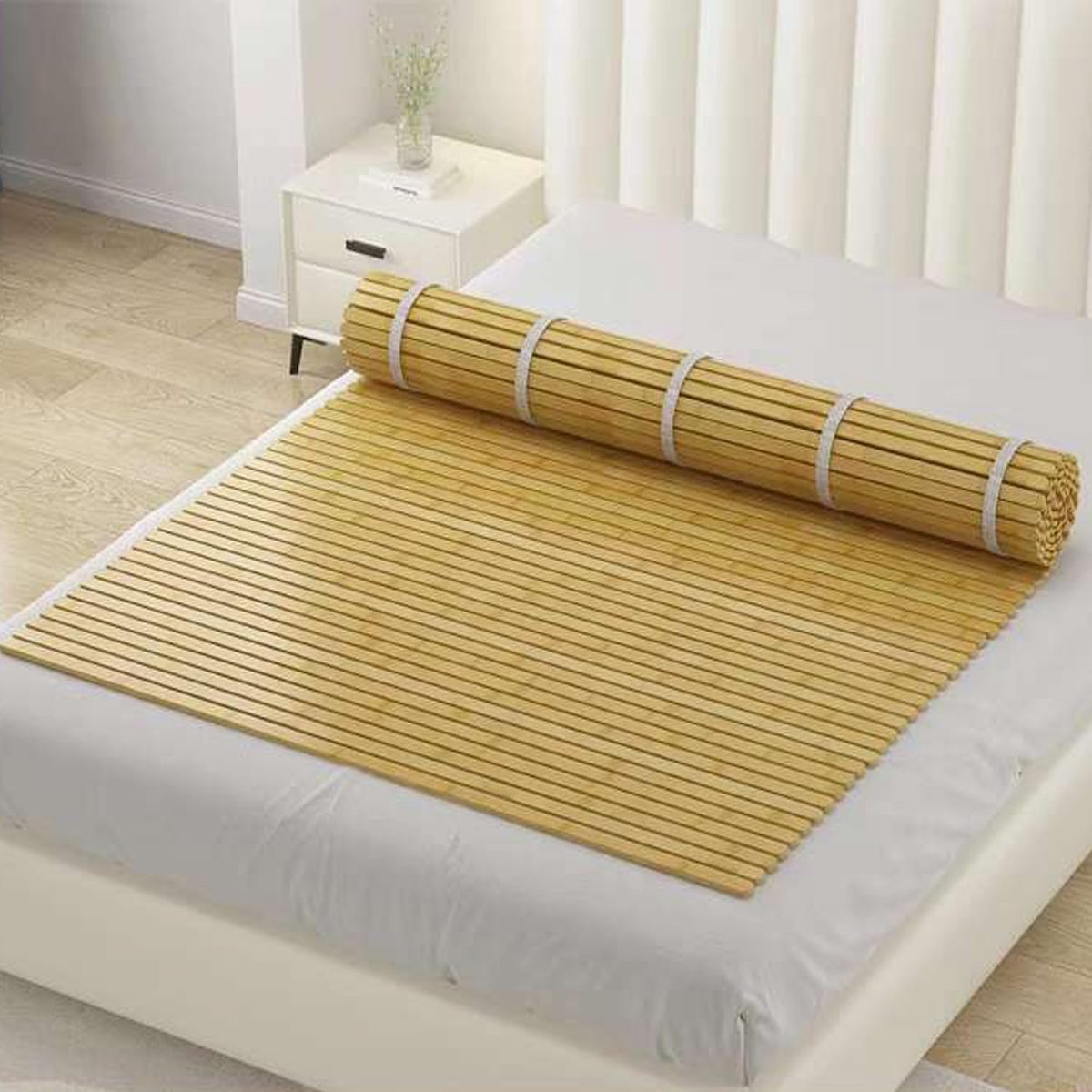Bamboe Bedplank - Rolbodem Latten - Betere Slaap - Natuurlijk Bamboe Materiaal - 100 x 120 cm - Natuurlijk