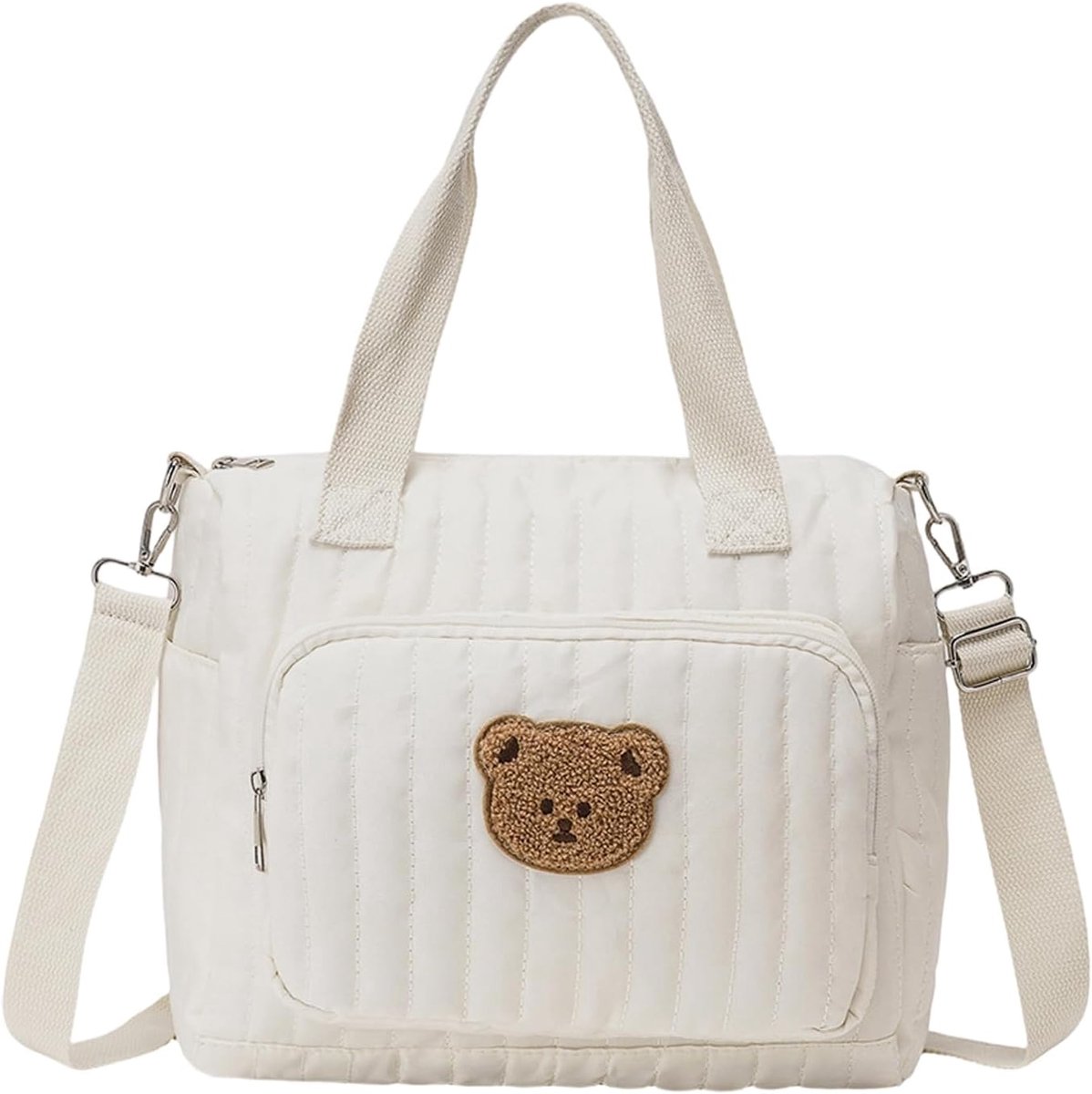 Luiertas Tote - Schouderorganizer Tas - Praktisch Opbergen - Meerdere Compartimenten - 25 x 28 x 8 cm - Beer Patroon
