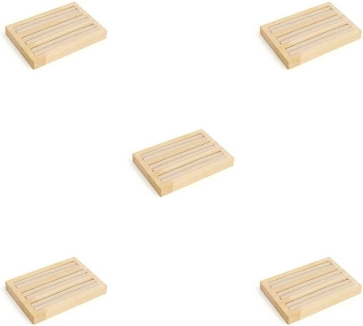 Sieraden Display Houder - Juweliersstandaard Organizer - Sieraden Presenteren - Houten Basis Microfiber Pad - 9x10x8 cm - Beige Wit