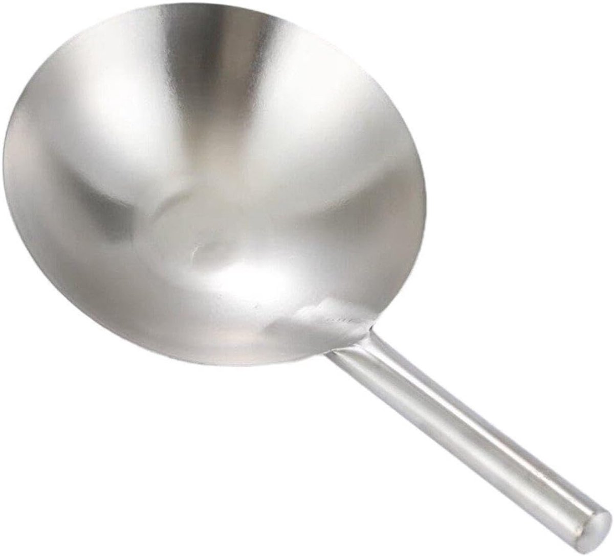 Koekenpan Wok - Koopgerei Keuken - Koken op vuur - Ergonomisch handvat - 30x51.7cm - Zilver