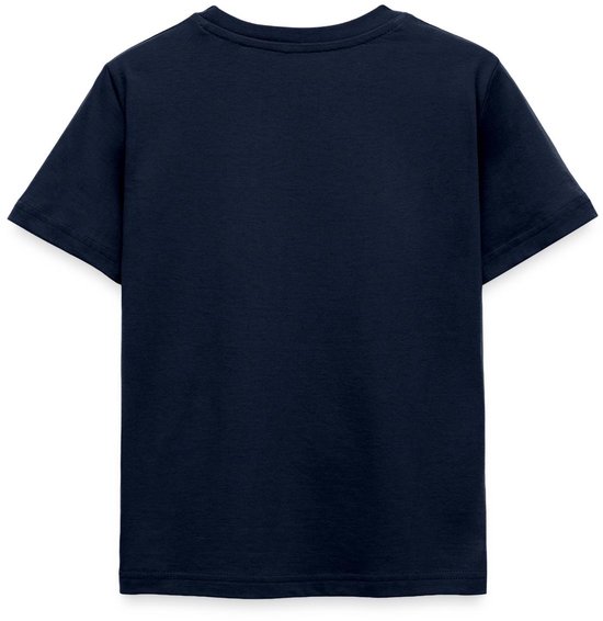 Donkerblauw T-shirt, de achterkant.