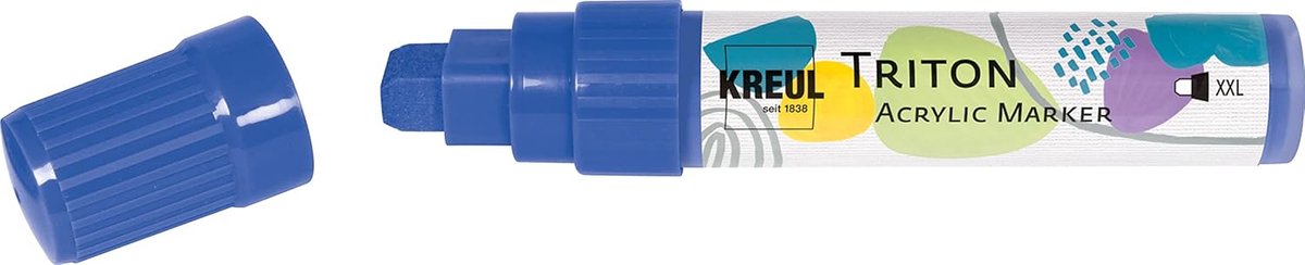 Glas Porselein Stift - Acryl Marker - Decoreren Keramiek - XXL Wigpunt - 1-2 mm - Ultramarijn Blauw