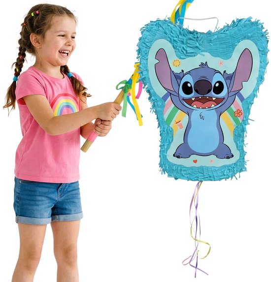 DISNEY Stitch Verjaardagspiñata, piñata voor kinderen voor hun verjaardag, om kapot te slaan 27x8x34 cm