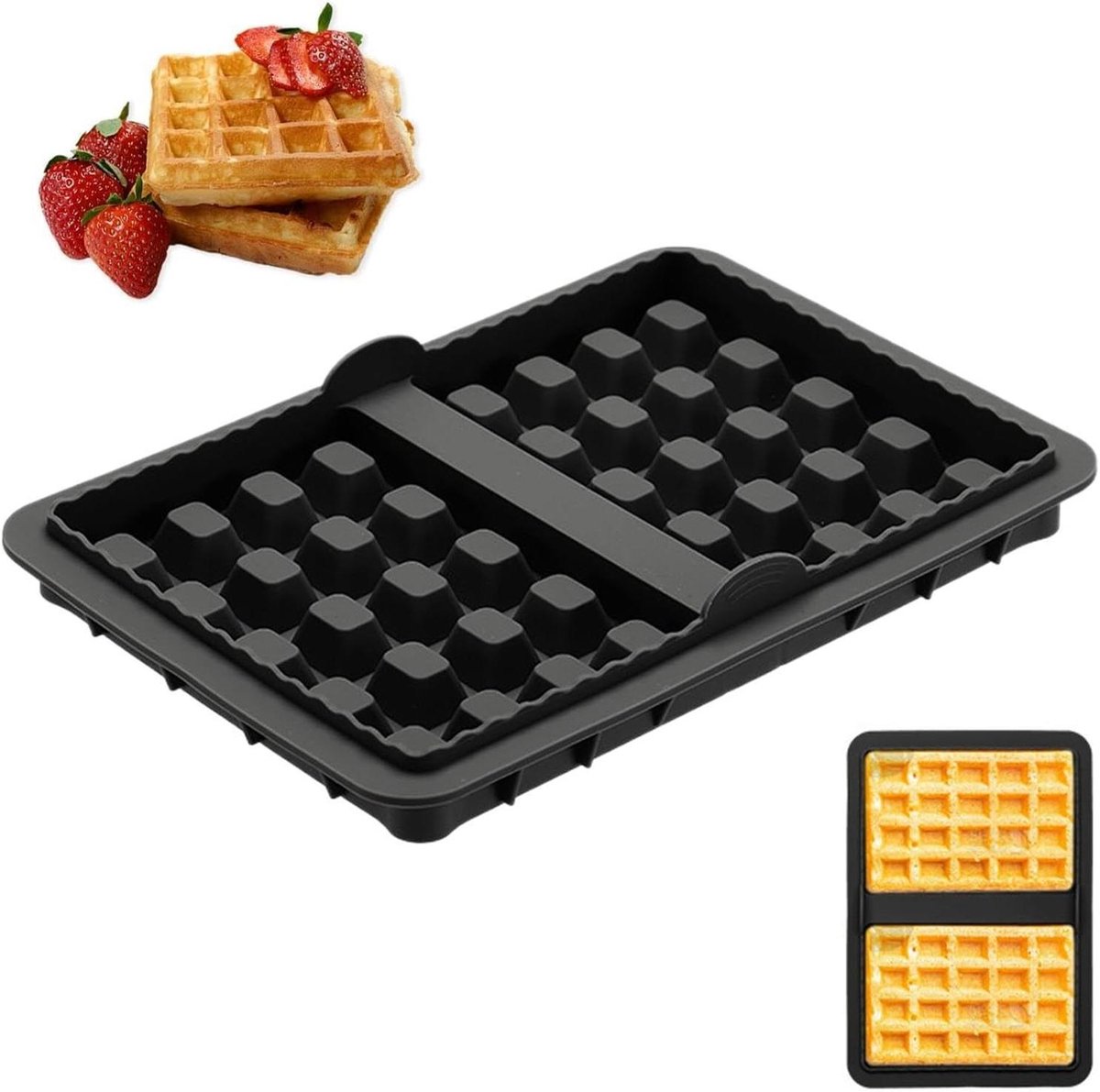 Wafelvorm - Bakplaat Koekjes - Bakken Thuis - Antiaanbaklaag - 21.5 cm - Veelkleurig