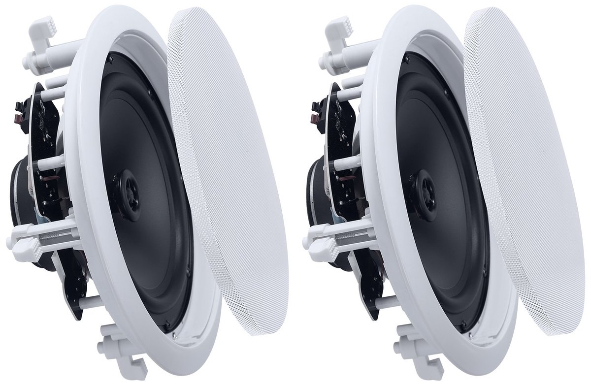 Plafondluidsprekers - Inbouw 2-weg - Ronde 20,3 cm - HiFi Geluid - 150 W Piekvermogen - Vochtbestendig - Voor Badkamer Keuken Veranda - Set Van 2