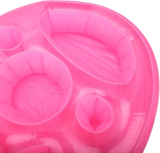 Opblaasbaar Dienblad - Zwembad Tafel - Drankjes Koel Houden - Verzwaarde Stabiele Basis - 70x50x15cm - Roze — afbeelding 3