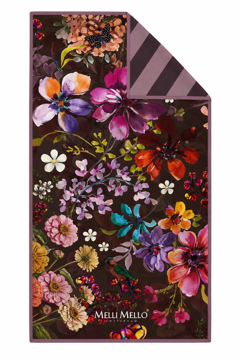 Melli Mello | Wild Garden | Strandlaken 90x180cm | Gewafeld Microvezel | Dubbelzijdige Print | Sneldrogend