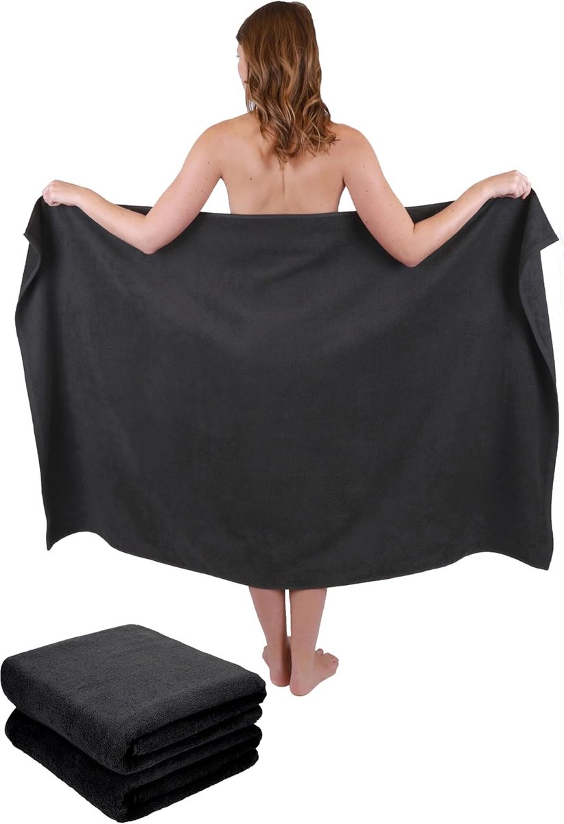 Badhanddoeken Set - Sauna Handdoeken - Dagelijks Gebruik - Zeer Zacht - 100x160 cm - Donke