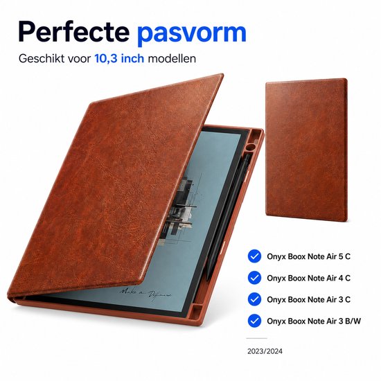 Boox Note hoes - Magnetische Standcover - Geschikt voor Boox Note Air5 C/Air4 C/Air3 C/ Air3 B/W (2025/2024/2023)- Met Automatische Slaap/Waak - PU Leren Hoes - Zwart van BOOX — afbeelding 5