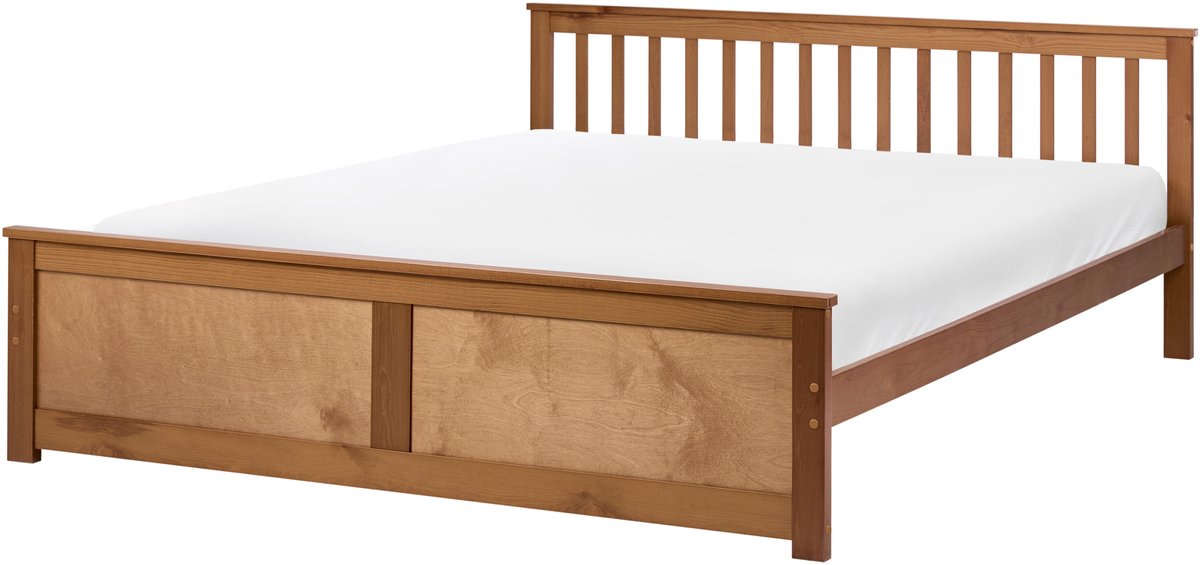 OLENDON - Tweepersoonsbed - Bruin - 180 x 200 cm - Dennenhout