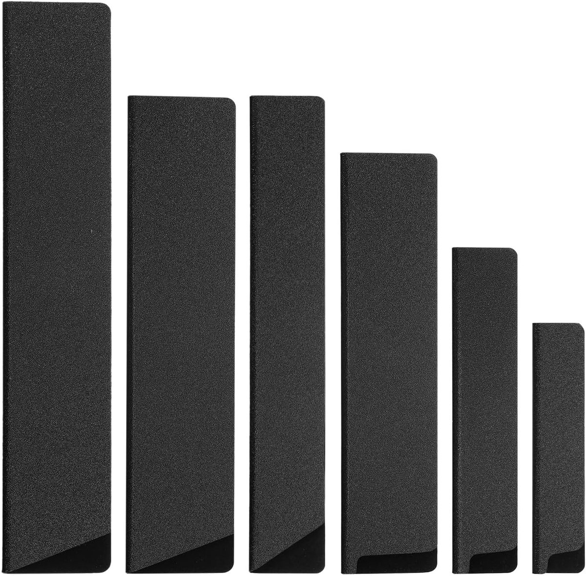 SnelShoppen - Set van 6 ABS Mesrandbeschermers voor Keukenmessen, Lemmetbescherming, Zwarte Kleur, Velvet Liner, Universele Opbergcase voor Thuisgebru