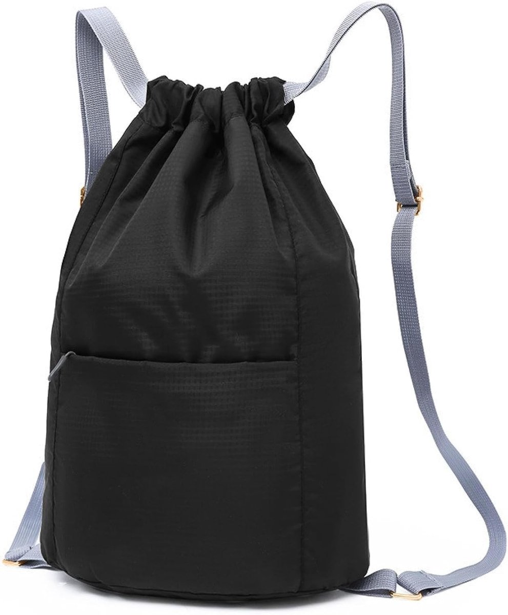 SnelShoppen - Sporttas met Trekkoord, Grote Capaciteit, Waterdicht Nylon, Ultralicht, Opvouwbaar, Verstelbare Schouderriem, Uniseks voor School, Reize