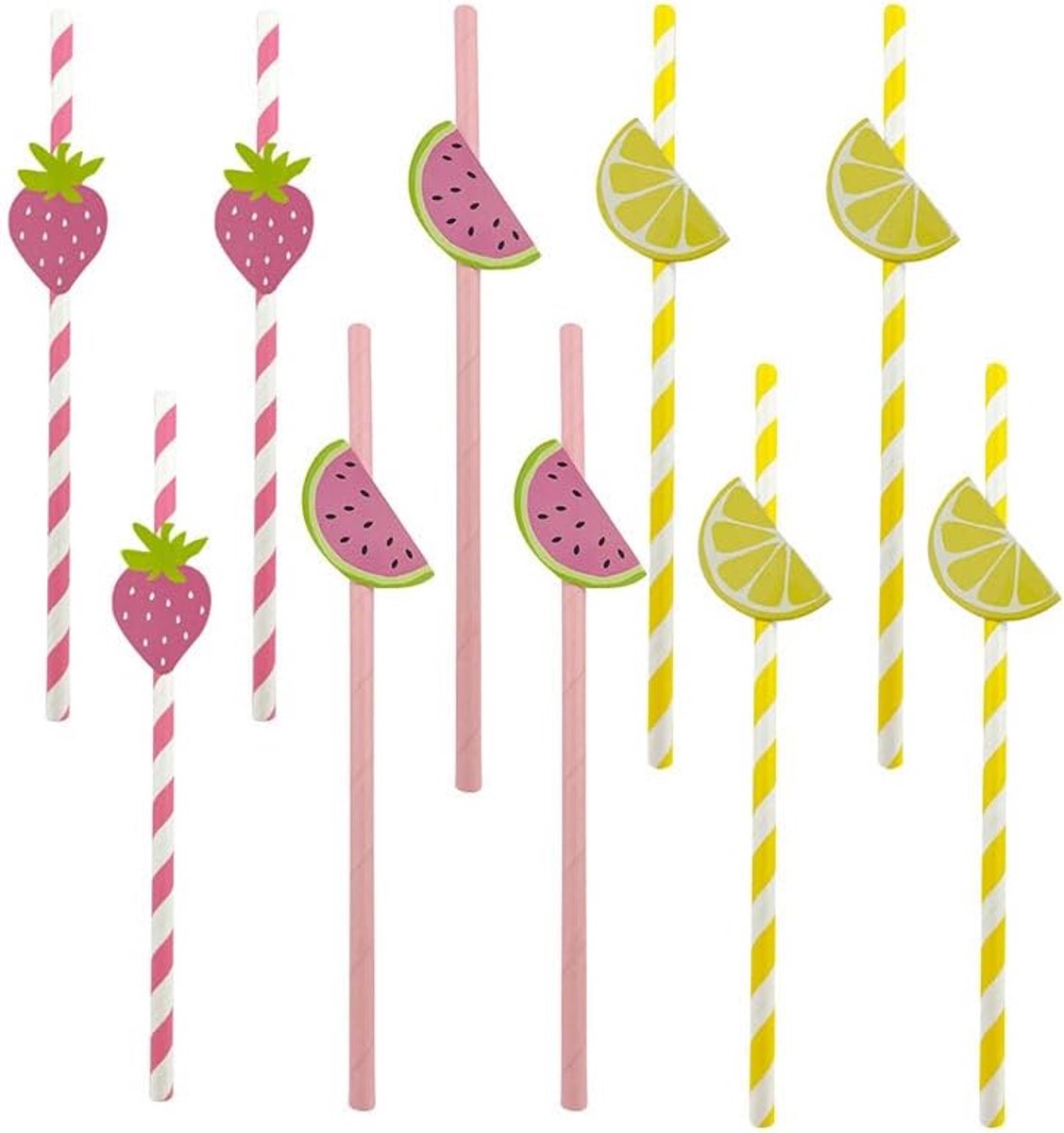 SnelShoppen - Cocktail Straws 3D - 30 Kleurige Papieren Rietjes - Milieuvriendelijk - Perfect voor Feest, Pool, Hawaii Party - 19.8 cm
