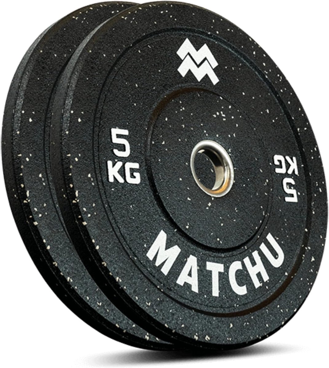 SnelShoppen - Bumper Plates Set van 2 | Dumbbell Gewichten 5-25 kg | Olympisch Formaat | Hi-temp Recycled Rubber | Zwart voor Krachttraining en Fitnes