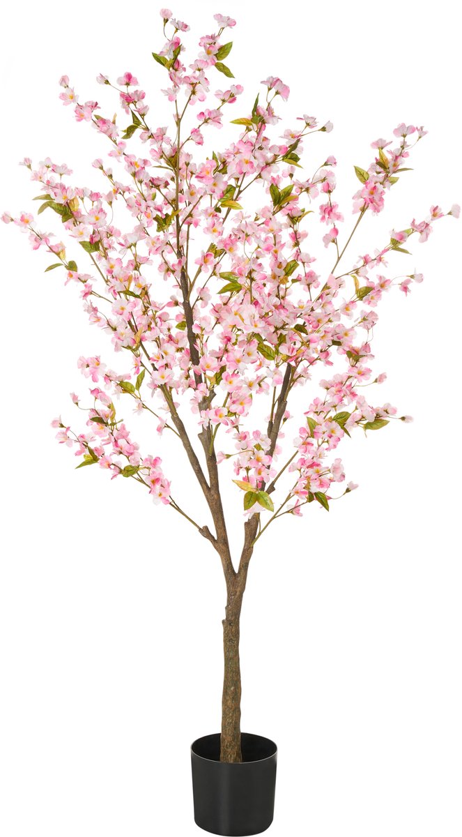Beliani CHERRY TREE - Kunstplant - Roze - 180 cm - Synthetisch materiaal Groen