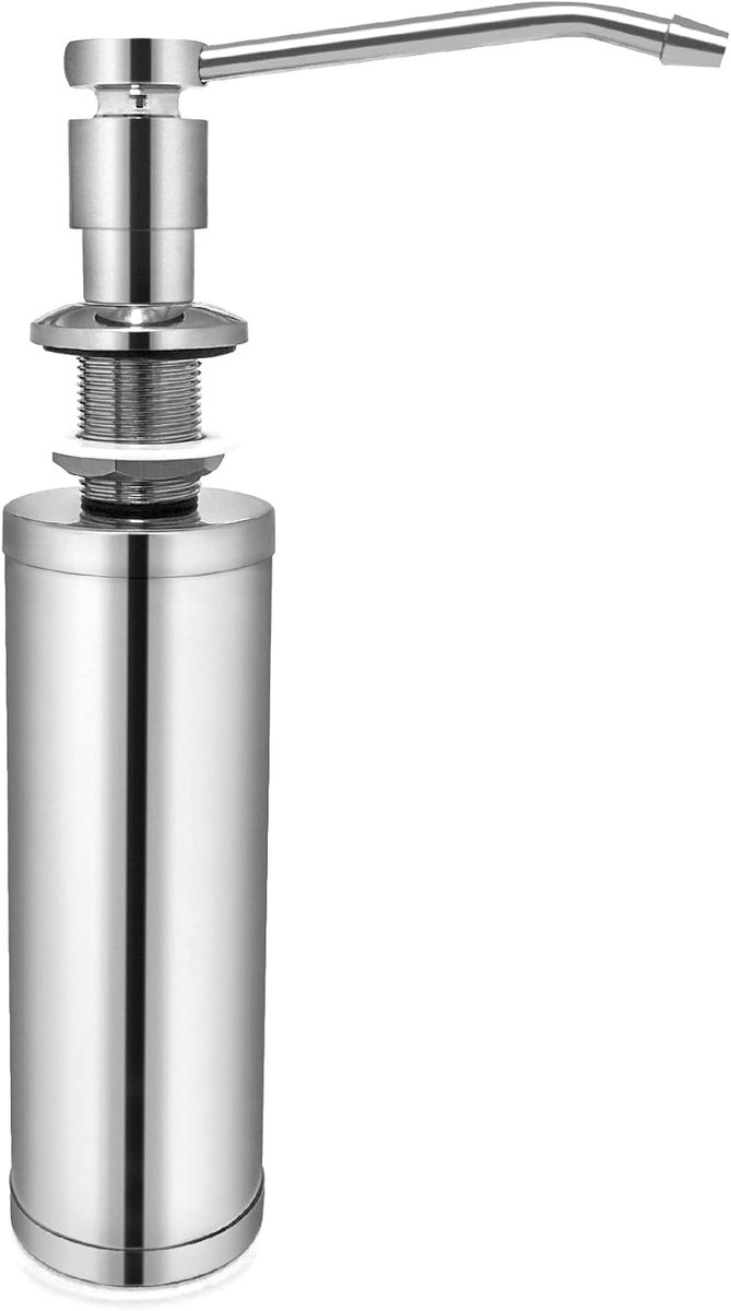 SnelShoppen - Geïntegreerde Zeepdispenser voor Keuken en Badkamer - 300ml RVS Zeepdispenser met 360° Pomp - Duurzaam en Corrosiebestendig - Minimalist