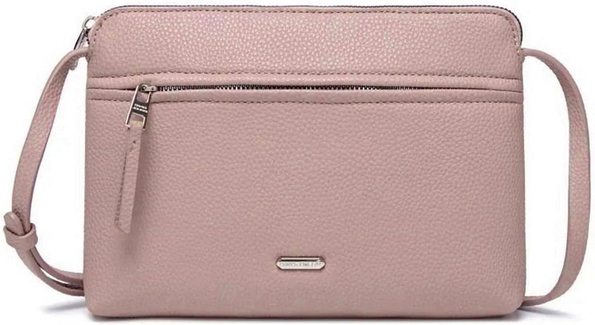 SnelShoppen - Elegante Dames Crossbody Tas - PU Leren Handtas - Compacte Schoudertas met 2 Compartimenten - Stijlvolle Stadstas voor Werk, Avond en Wi