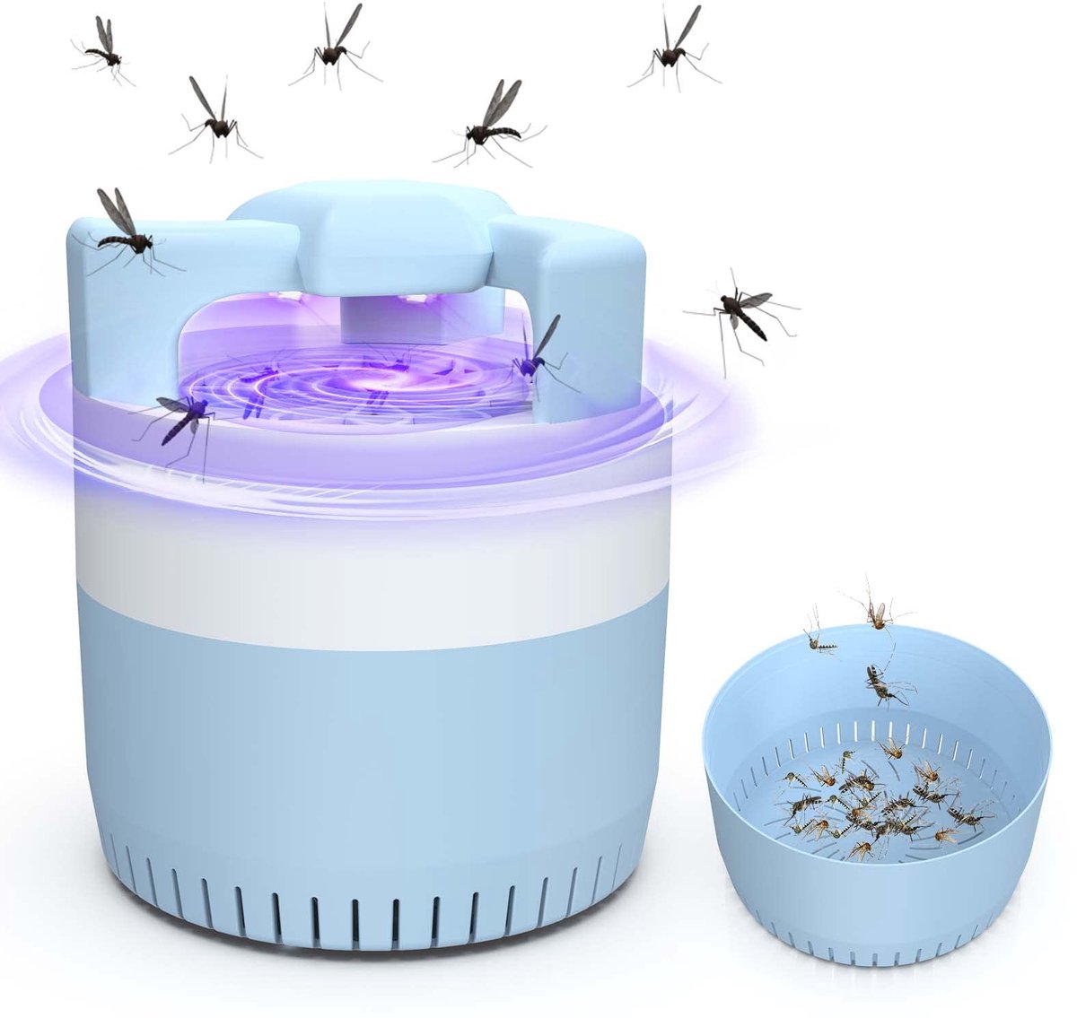 SnelShoppen - Elektrische Insectenverdelger - Muggenlamp met UV-Licht - USB Oplaadbare Ongediertebestrijders voor Binnen en Buiten - 180 Graden Muggen