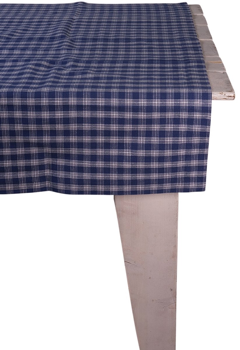 Levy Check Tafelkleed Textiel blauw 100x100cm