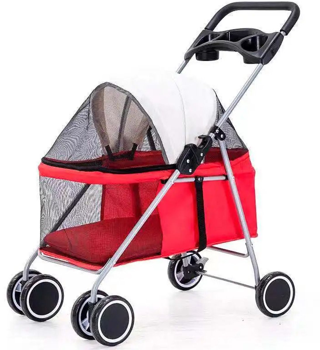Buggy Light wandelwagen voor honden 46 x 91 x 69 cm, Rood