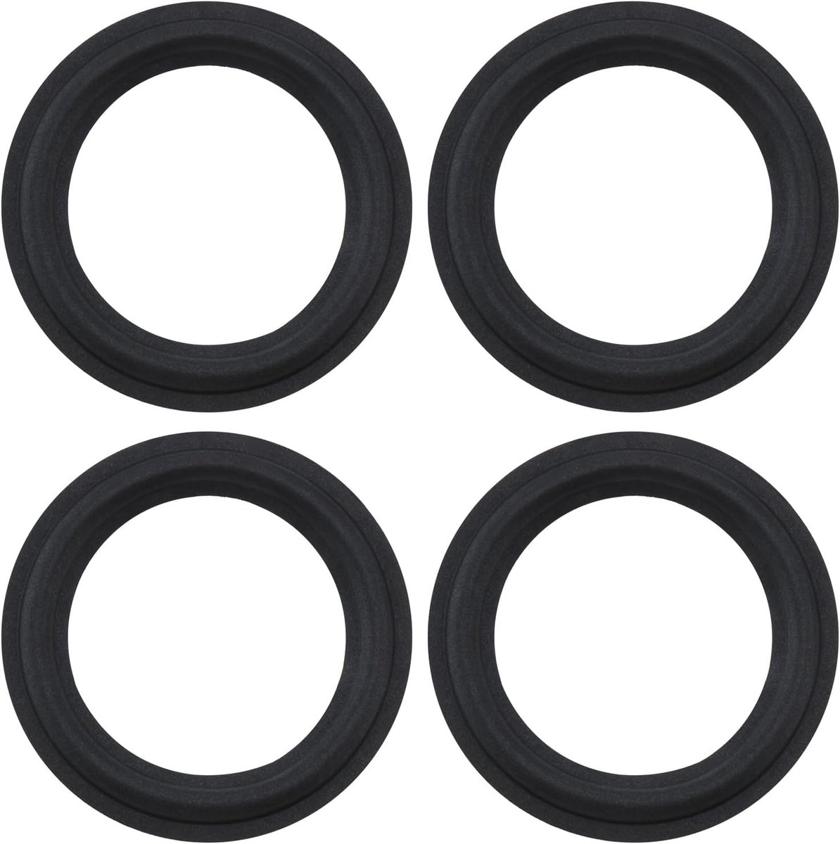 SnelShoppen - 4PCS Speaker Foam Edge Surround Vervangingskit 6.5 Inch - Reparatie Kit voor Speakers - Duurzaam Foam - Zwart - Eenvoudige Installatie