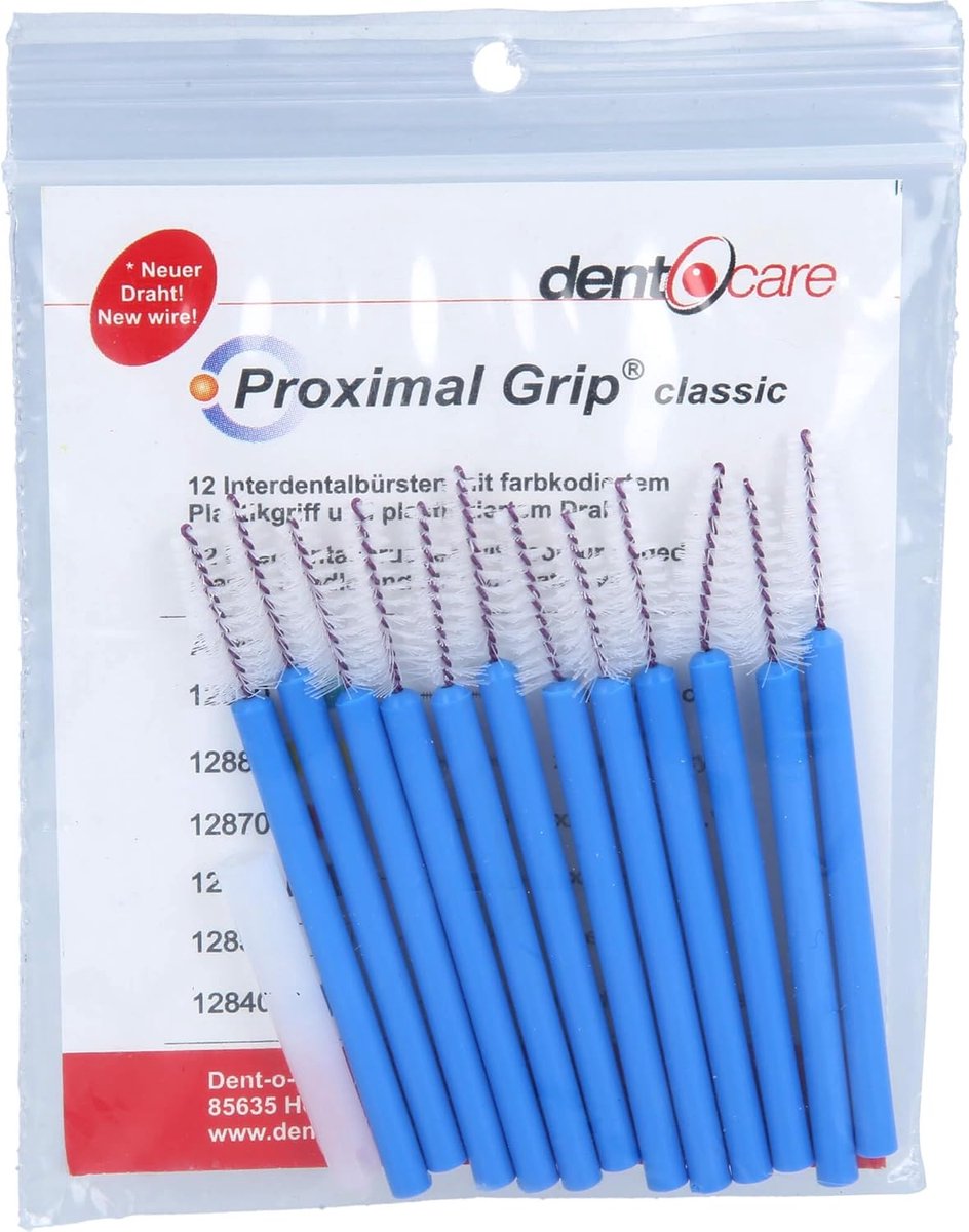 SnelShoppen - Interdentalborstels 12 stuks - Blauwe Conische Grip - Voor Tandenreiniging en Tandheelkundige Verzorging - Versterkte Hoogtechnologische