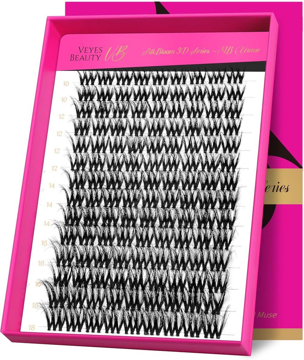 SnelShoppen - Cluster Wimpers Extensions 3D Wispy & Gelaagd Look DIY Individuele Wimperextensions 10-18mm voor Feest, Dagelijks Gebruik