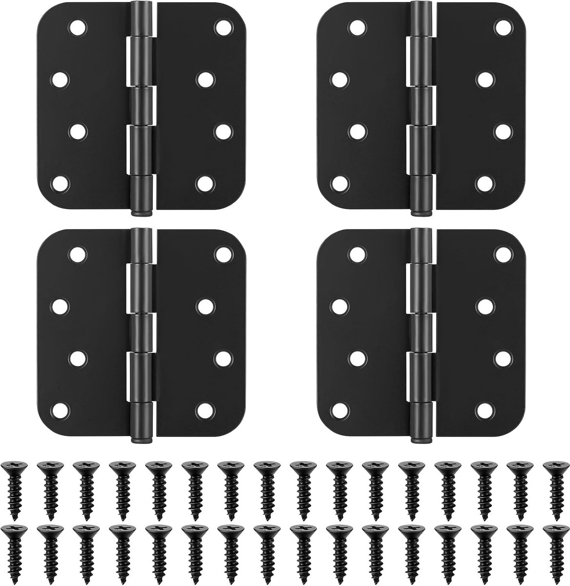 SnelShoppen - 4 x 100 mm Vouwscharnieren, Zwarte Scharnieren, Zware Deurscharnieren Set, Piano Strap, Hinge Tape, Hinge voor Buiten en Binnen, Inclusi