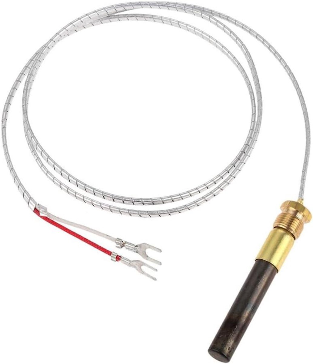 Thermo-element Generator - Reserveonderdeel Gas - Apparaat Reparatie - Universele Compatibiliteit - 60 cm - Zilverkleurig
