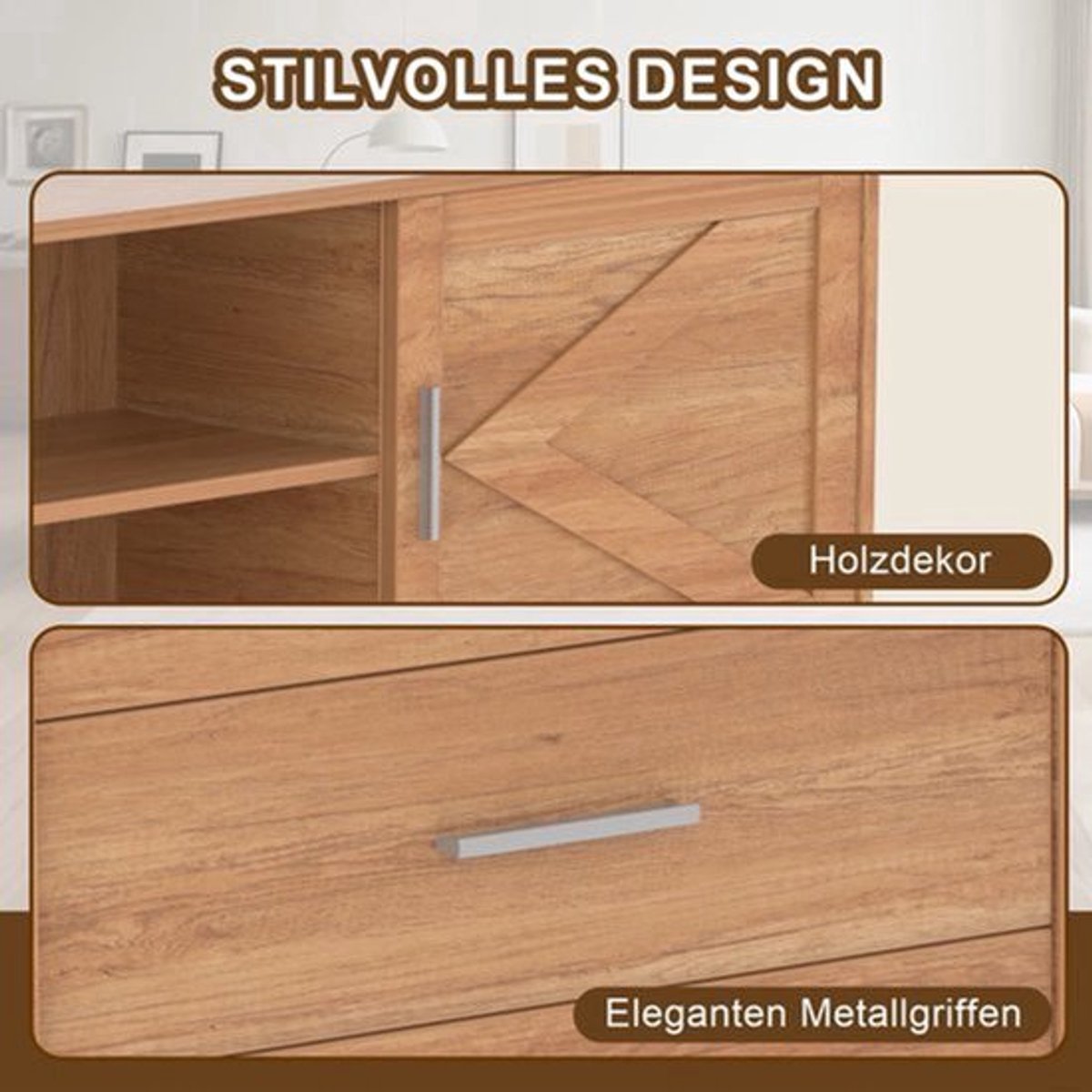 TV-meubel – Lowboard – TV-kast – Entertainmentmeubel – Tv-benk Zwart – 160 cm Breed – FSC-