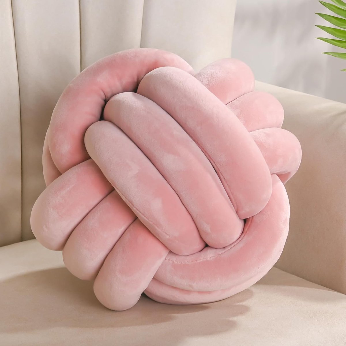 SnelShoppen - Button Kussen Decoratief Kussen Roze Aesthetic Sofa Kussen Velvet Beddecoratie Kussen Rond voor Kinderkamer Cadeau 28 cm