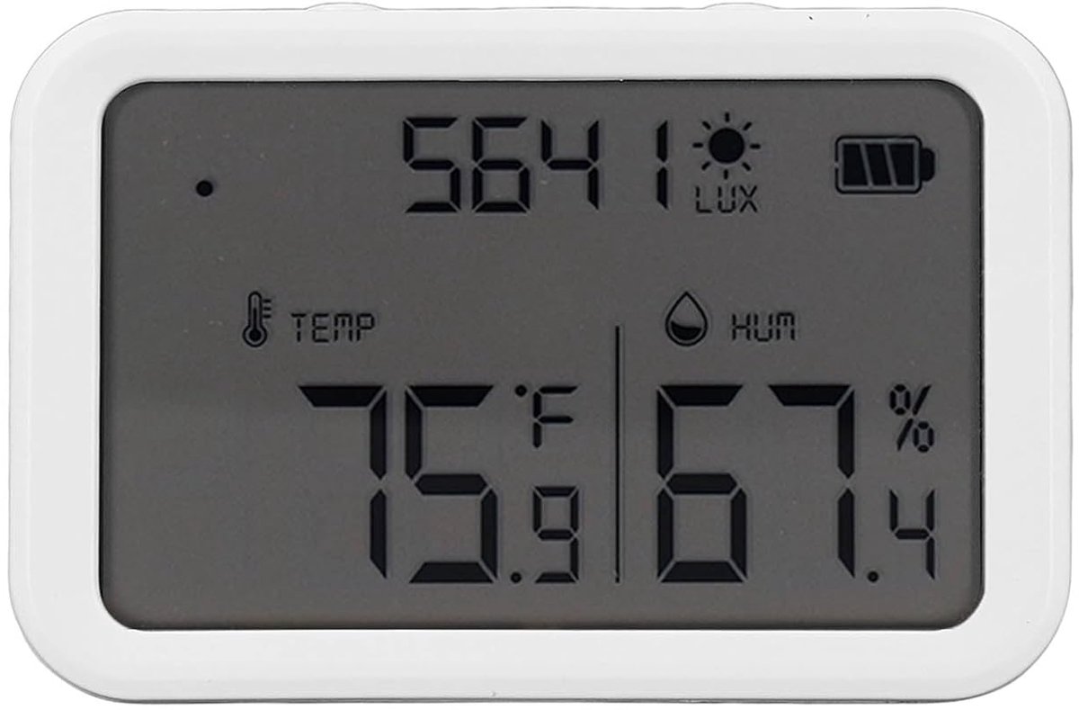 SnelShoppen - Smart Wifi Thermometer Hygrometer Temperatuur Vochtigheid Sensor met Lichtdetectie - Draagbaar, Eenvoudig Afleesbaar, Real-time Monitori