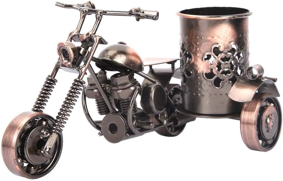 SnelShoppen - Metal Pen Holder - Desk Accessories - Handgemaakte Vintage Kantoorbenodigdheden - Uniek en Duurzaam - Perfecte Cadeau Idee voor Thuis en