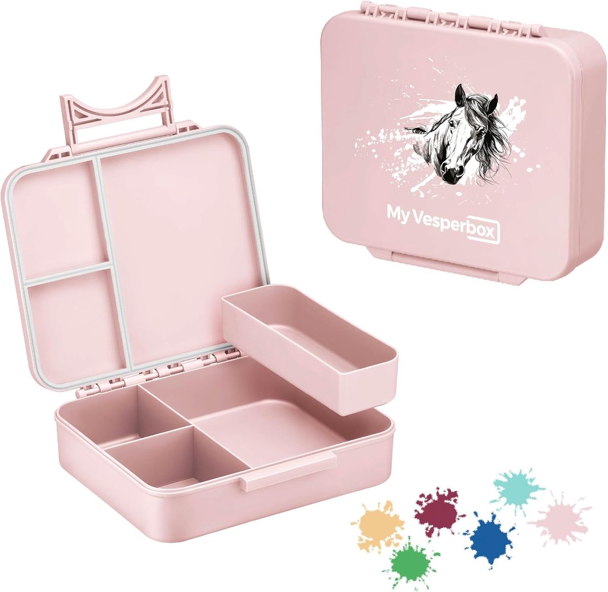 SnelShoppen - Liv Bento Box voor Kinderen, Schokbestendig, Biobased, Lekvrij, BPA-vrij, Ideaal voor School en Vrije Tijd, Met Compartimenten, Made in