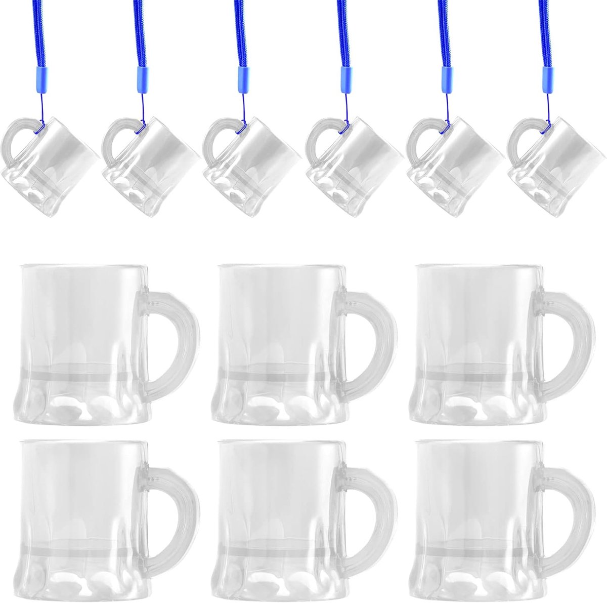 SnelShoppen - Pack van 12 Shotglazen met Handvat - Plastic 3CL Zwarte Shotcups voor Feestjes, Verjaardagen, Hens Party en Themafeesten