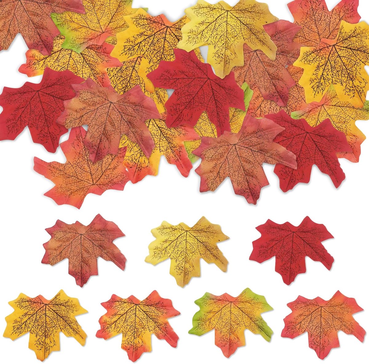SnelShoppen - Kunststof Herfstbladeren 350 Stuks Decoratie voor Halloween, Thanksgiving, Bruiloft - Vivid en Realistisch - Veelzijdig Gebruik in Tuin