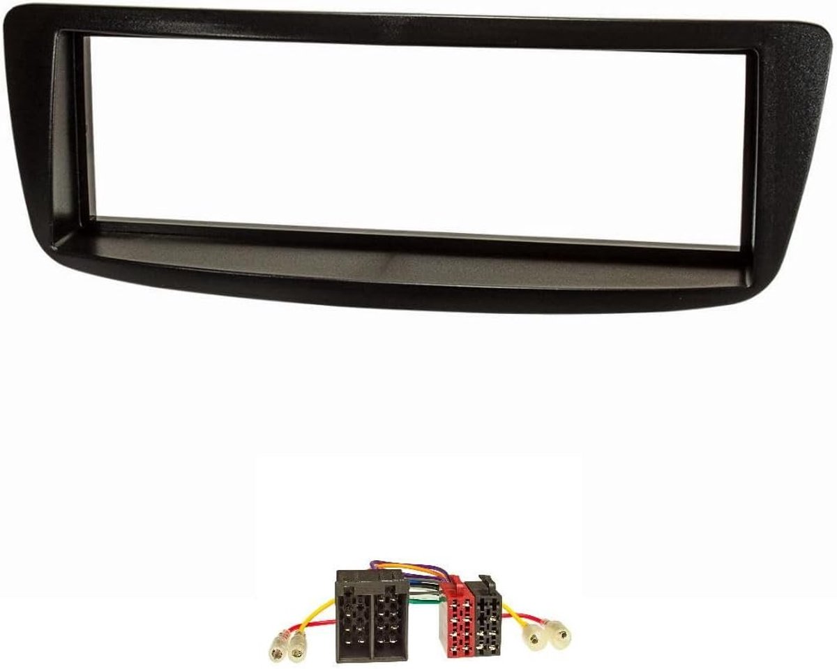 SnelShoppen - Radio Installatie Frame Set voor Citroen C1 & Peugeot 107 - Zwart met ISO Adapter - Hoogwaardige Radio Opening - Eenvoudige Installatie