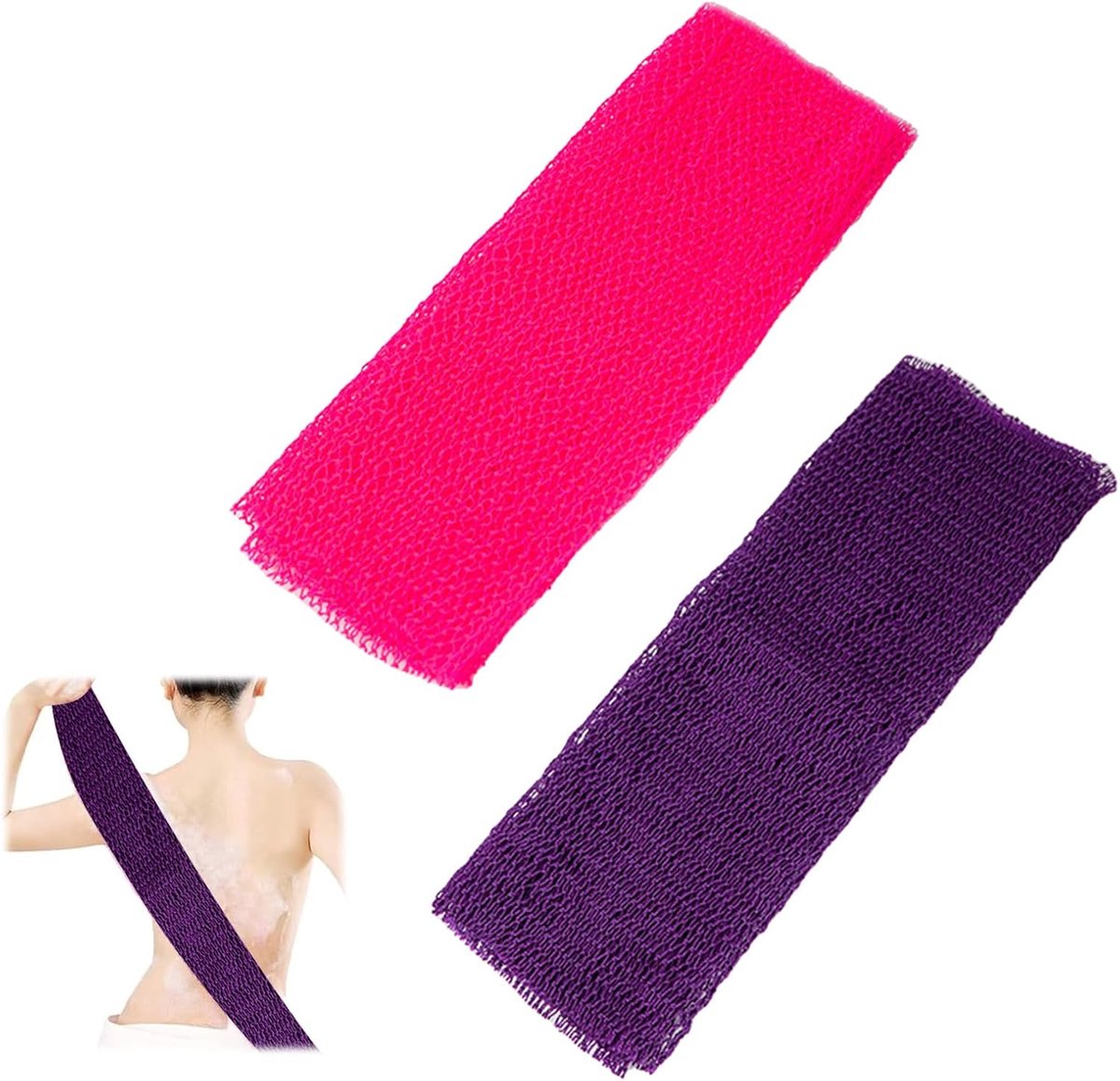 SnelShoppen - Afrikaanse netspons 30 x 75 cm - Antibacteriële Peeling Badspons Douchenet - Authentieke Peeling voor Zachte Huid - Ideaal voor Douche e