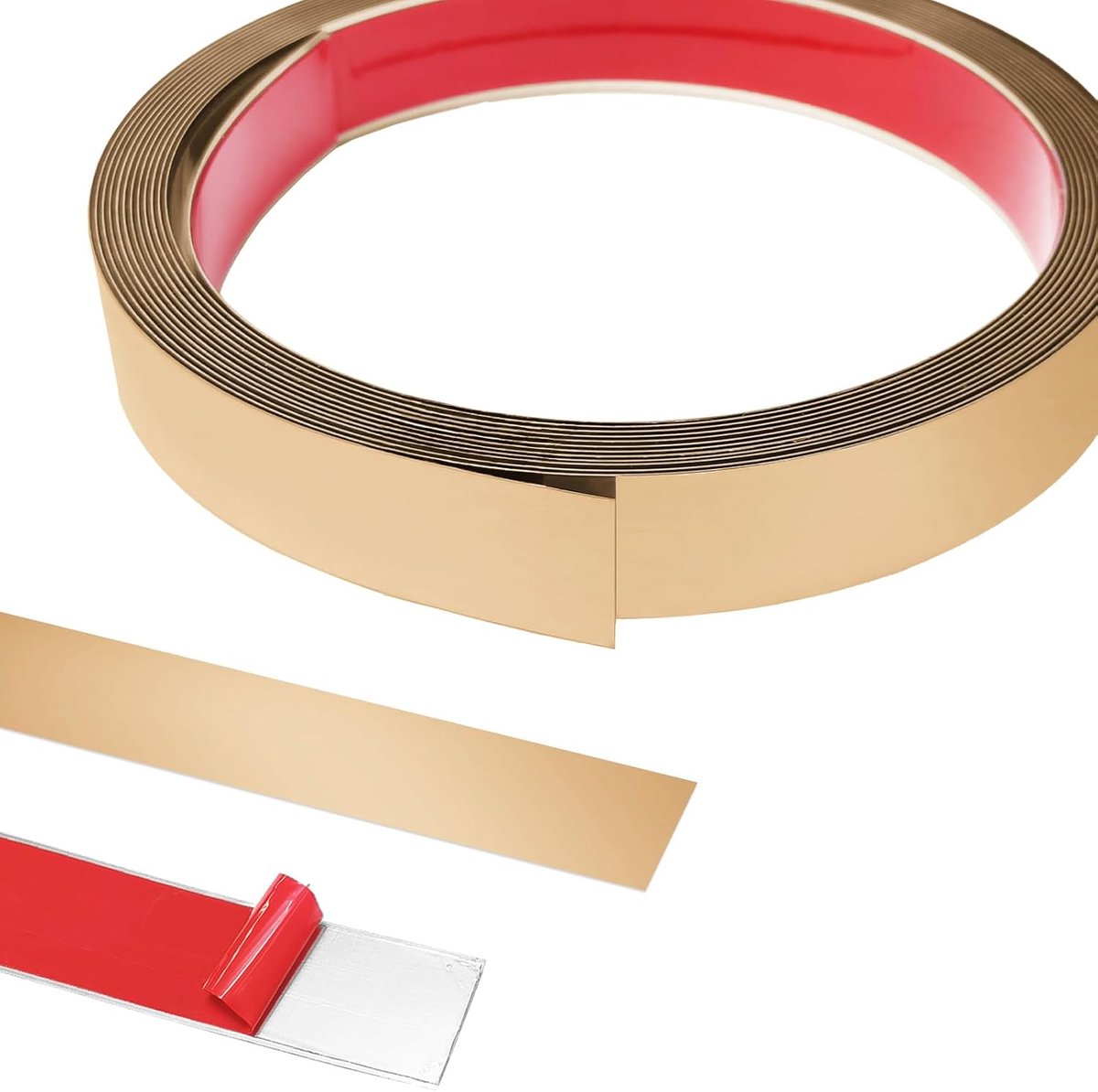 SnelShoppen - 10 m x 1,5 cm Zelfklevende Metalen Band, Roestvrij Staal Sierlijsten voor Wand, Meubels, Spiegelframe, Open Haard, Waterafstotend en Sli