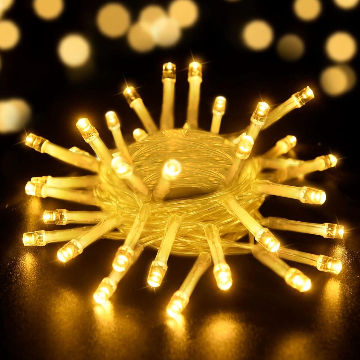 SnelShoppen - 3 m 30 LED Sfeerverlichting op Batterijen Warm Wit met Timer voor Binnen, Kerst, Feest, Bruiloft Decoratie