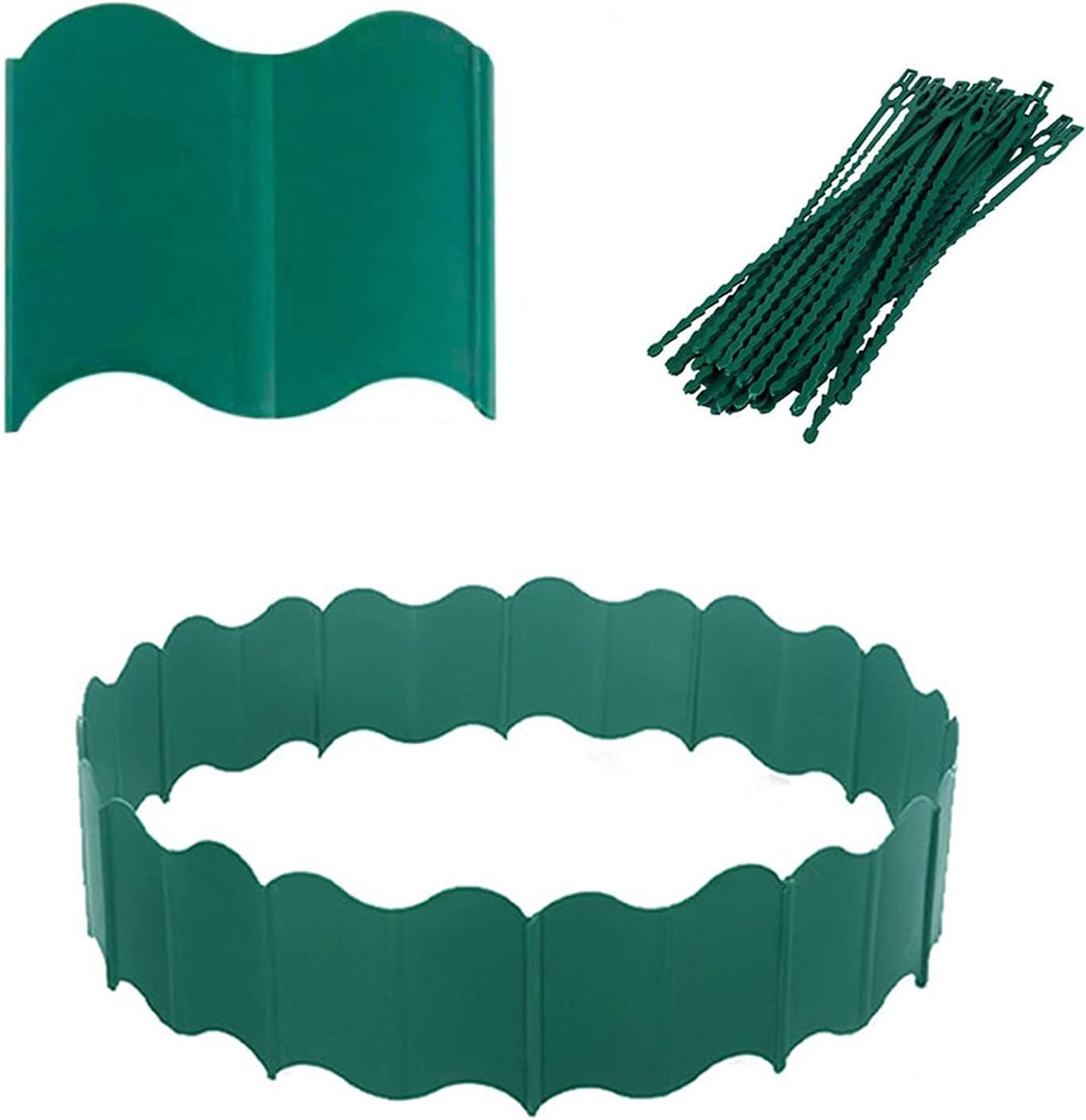 Tuin Gazon Rand - Decoratieve Hek - Planten Bedden - Flexibel DIY Ontwerp - 40 Stuks - Groen