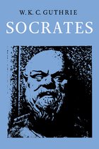 Boekcover met blauwe achtergrond. Bovenin staat 'W. K. C. GUTHRIE'. Daaronder, groter, 'SOCRATES'. Onder de titel staat een zwart-wit afbeelding van een buste van Socrates.