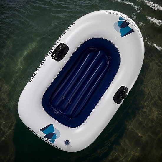 Opblaasboot - Drijvend Vlot - Waterpret - Dubbel Ventiel - 145x91 cm - Blauw — afbeelding 3