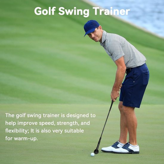 Golf Swing Trainer - Golfhulp Correctie - Swing Verbeteren - Automatische Rebound - 80 cm - Zwart van GOLF — afbeelding 3