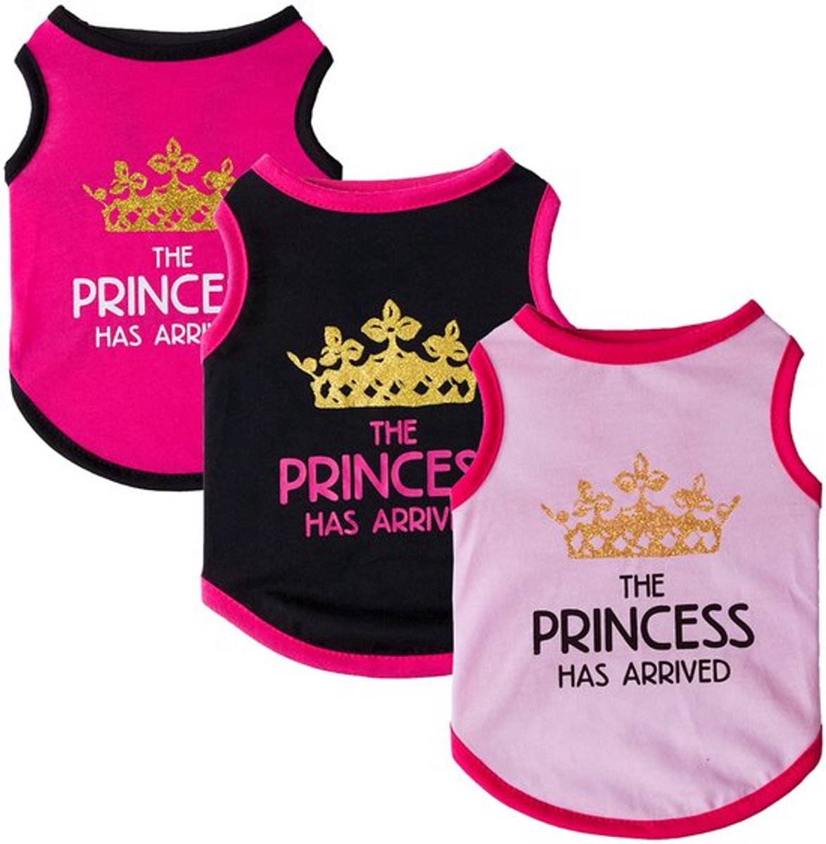 Set van 3 Hondenkleding - Prinses Kostuum - Voor Zomer - Roze