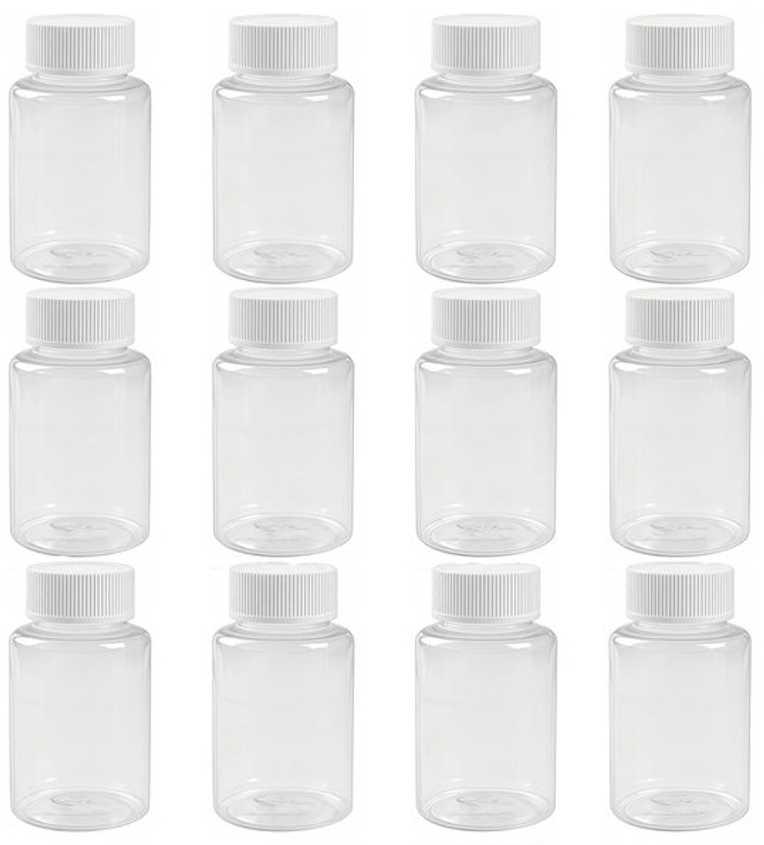 Solidchoice - Dailygoody - 12 Stuks Transparante Flesjes - Flesjes met Witte